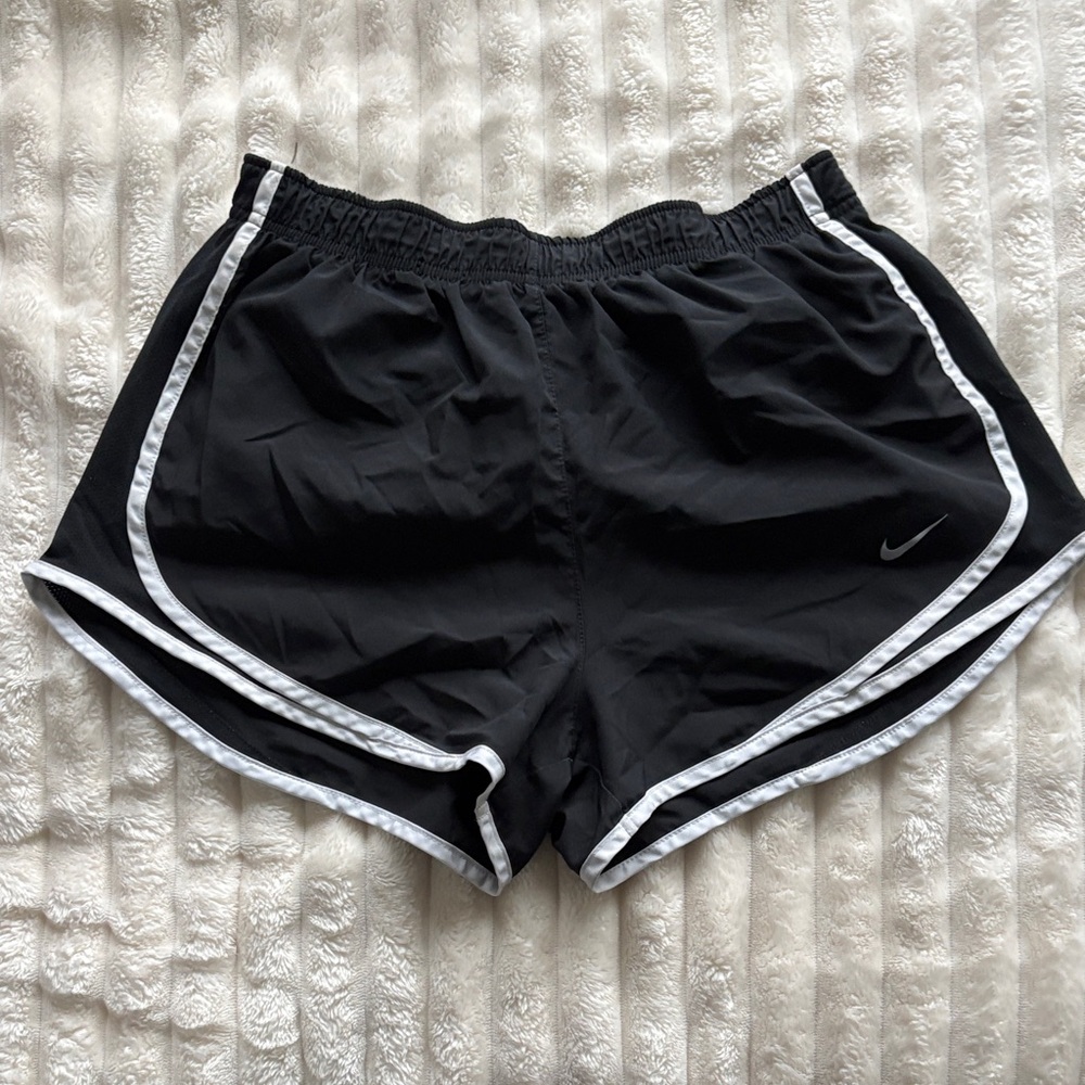 Nike Black Athletic Shorts with White Trim Size M